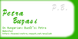 petra buzasi business card